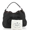 Image 1 : Prada Logo Hobo Denim with Leather Medium