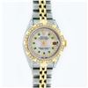 Image 2 : Rolex Ladies 2 Tone MOP Emerald & Pyramid Diamond Datejust Wristwatch