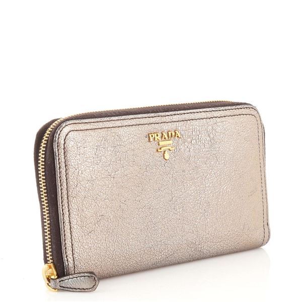 Prada Zip Around Wallet Leather Long