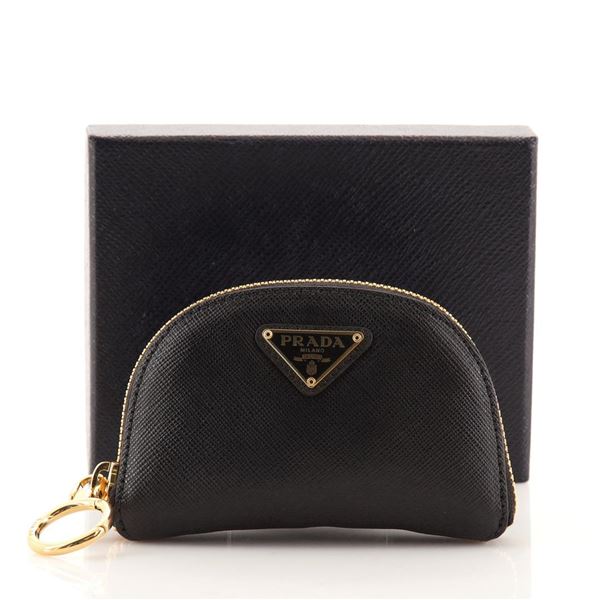 Prada Foldable Zip Around Travel Pouch Saffiano Leather Mini