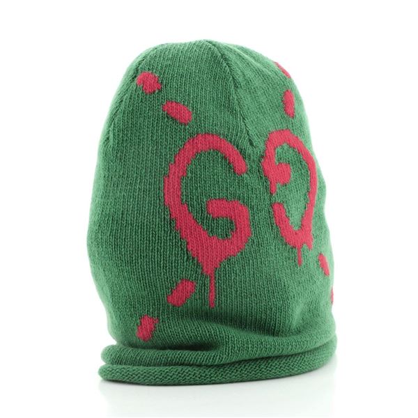 Gucci Guccighost Knit Beanie Wool Green