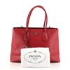 Image 1 : Prada Turnlock Cuir Twin Tote Saffiano Leather Medium