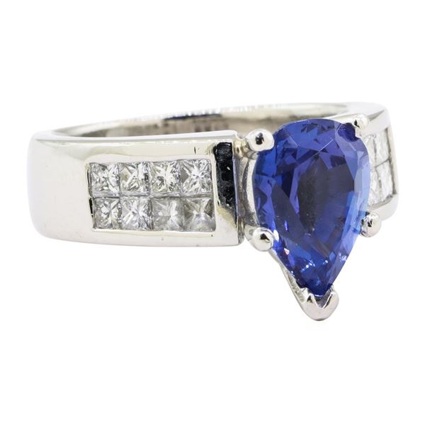 3.72 ctw Tanzanite And Diamond Ring - Platinum