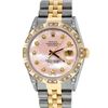 Image 1 : Rolex Mens 2 Tone Lugs Pink  MOP Diamond Pyramid Diamond Datejust