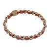 Image 4 : Chanel Red Leather Woven Silver-tone Chain-link CC Bangle Bracelet