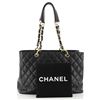 Image 1 : Chanel Grand Shopping Tote Quilted Caviar
