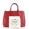 Image 1 : Prada Double Zip Lux Tote Saffiano Leather Large