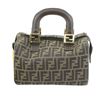 Image 1 : Fendi Brown Zucca Canvas Leather Small Boston Handbag