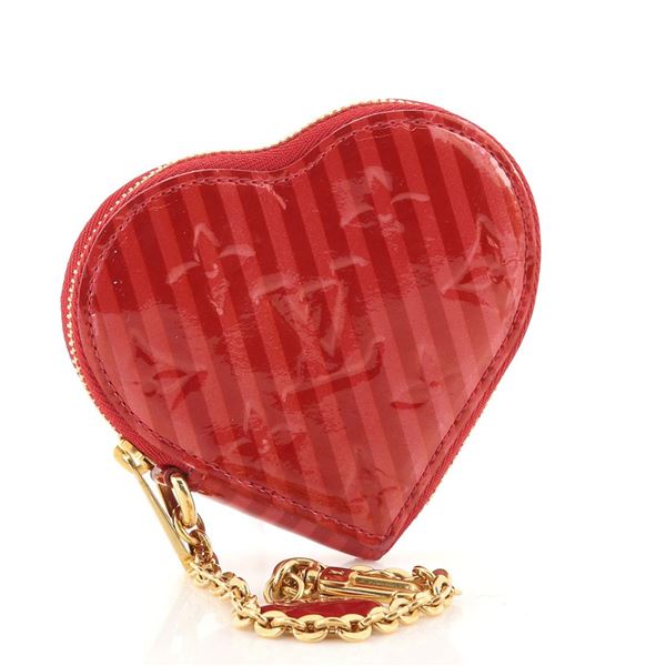 Louis Vuitton Heart Coin Purse Limited Edition Monogram Vernis Rayures