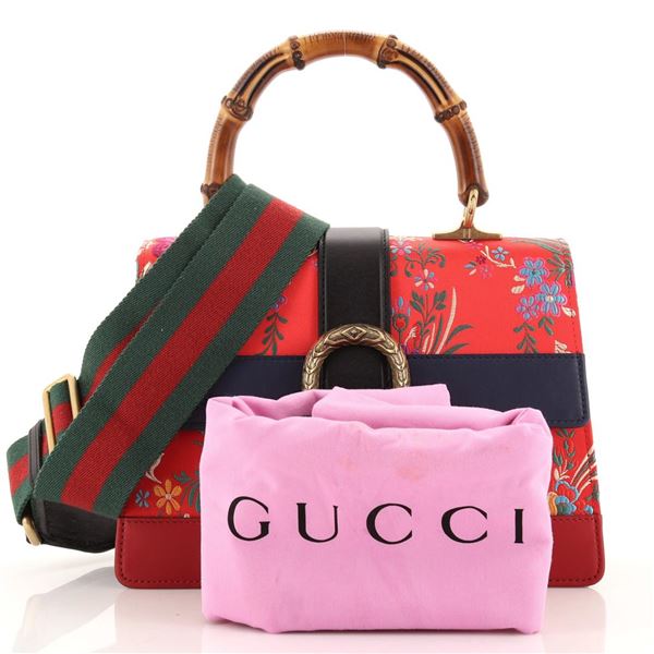 Gucci Dionysus Bamboo Top Handle Bag Floral Jacquard with Leather Medium