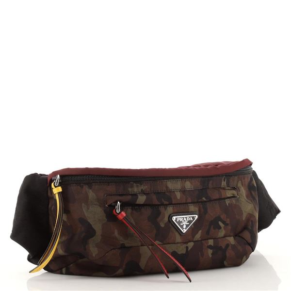 Prada Camouflage Zip Waist Bag Tessuto Medium