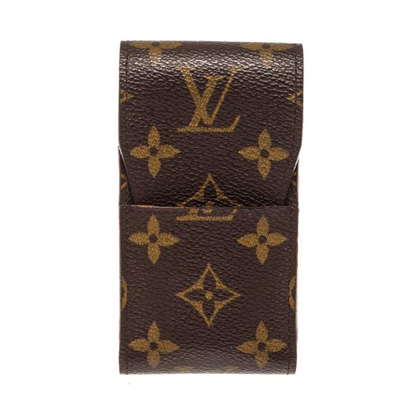 Louis Vuitton Brown Monogram Canvas Leather Cigarette Holder Case