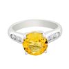 Image 1 : 14KT White Gold 2.50 ctw Citrine and Diamond Ring