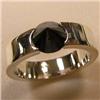 Image 1 : STERLING SILVER 2.51 CTS BLACK DIAMOND THUMB RING - SIZE 11