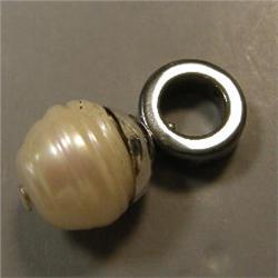 S. SILVER 12 MM SOUTH SEA PEARL AND HEMATITE UNISEX PENDANT