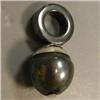 Image 1 : S. SILVER 12 MM BLACK TAHITIAN PEARL AMD HEMATITE UNISEX PENDANT