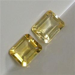 6 CTS PAIR OF EMERALD CUT CITRINE 10x8 MM