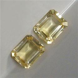 6 CTS PAIR OF EMERALD CUT CITRINE 10x8 MM