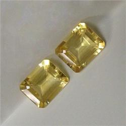 6 CTS PAIR OF EMERALD CUT CITRINE 10x8 MM