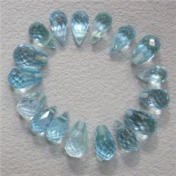 27 CTS LOT OF TOPAZ BRIOLETTE 8x4 MM - TOP DRILLED