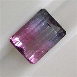 5.51 CTS EMERALD CUT BICOLOR TOURMALINE 12x9 MM