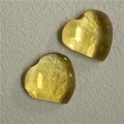 8 CTS PAIR OF CITRINE HEARTS 11 MM