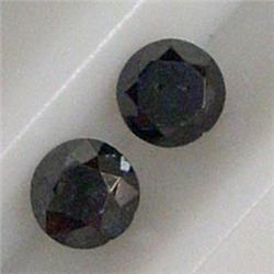1.40 CTS PAIR OF ROUND BLACK DIAMOND 5 MM