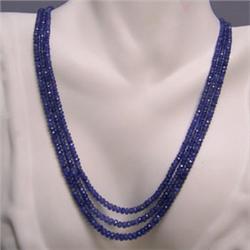193 CTS THREE GRADUATED SAPPHIRE RONDELLES STRANDS 5-3 MM