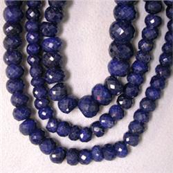 366 CTS ENHANCED BLUE SAPPHIRE STRAND 9-5 MM - 22 INCHES