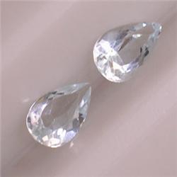 0.66 CTS PAIR OF PEAR AQUAMARINE 6x4 MM