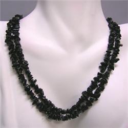 2-5 MM BLACK AGATE CHIPS STRAND - 32 INCHES