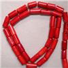 Image 1 : 9x5 MM RED BAMBOO CORAL CYLINDER STRAND - 16 INCHES