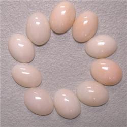 11.50 CTS LOT OF OVAL ITALIAN CORAL CABOCHONS 8x6 MM