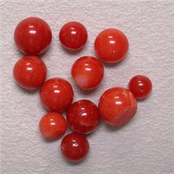 10 CTS LOT OF 3/4 ROUND NATURAL ITALIAN CORAL BEADS - DIFFERENT SIZES - UNDRILLED