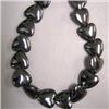 Image 1 : 12x12 MM HEART SHAPED HEMATITE STRAND - 16 INCHES