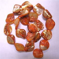 16-14 MM ORANGE MOTHER OF PEARL STRAND 15" 