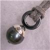 Image 1 : S. SILVER 12 MM BLACK TAHITIAN PEARL AND HEMATITE UNISEX PENDANT