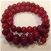 Image 1 : 475 CTS CARVED GLASS FILLED ENHANCED RUBY STRAND - TEMPORARY CLASP
