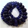 Image 1 : 530 CTS CARVED GLASS FILLED ENHANCED SAPPHIRE STRAND - TEMPORARY CLASP