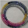 Image 1 : 50 CTS  MULTICOLOR SAPPHIRE RONDELLES STRAND 3 MM - 16 INCHES
