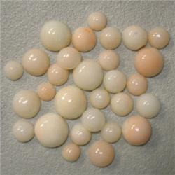 20.01 CTS LOT OF ROUND NATURAL ITALIAN CORAL CABOCHON 7-4 MM