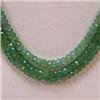 Image 1 : 114 CTS 3 STRANDS OF GRADUATED FACETED EMERALD RONDELLES - LENGTH ADJUSTABLE - INCLUDED
