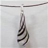 Image 1 : 57x18 MM HAND BLOWN GLASS PENDANT (MURANO STYLE) WITH CORD