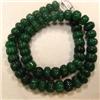 Image 1 : 605 CTS CARVED GLASS FILLED ENHANCED EMERALD STRAND - TEMPORARY CLASP