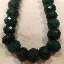 740 CTS CARVED GLASS FILLED ENHANCED EMERALD STRAND - TEMPORARY CLASP
