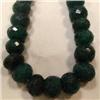 Image 1 : 740 CTS CARVED GLASS FILLED ENHANCED EMERALD STRAND - TEMPORARY CLASP