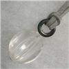 Image 1 : S. SILVER 21 MM CARVED CRYSTAL QUARTZ AND HEMATITE UNISEX PENDANT - 38 MM LONG