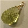 Image 1 : 14K GOLD 16.40 CTS LEMON CITRINE (GREEN GOLD) PENDANT 23x10 MM