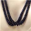 Image 1 : 400 CTS 2 STRANDS OF GRADUATED BLUE SAPPHIRE RONDELLES NECKLACE - INCLUDED