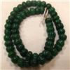 Image 1 : 500 CTS CARVED GLASS FILLED ENHANCED EMERALD STRAND - TEMPORARY CLASP